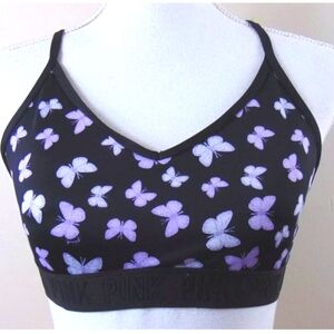 Victoria's Secret PINK Active Racerback Sports Bra Women XS Butterfly VGUC